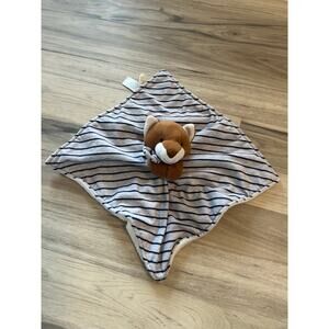 Carters Just One You Blue Gray Striped Fox Baby Security Blanket Lovey